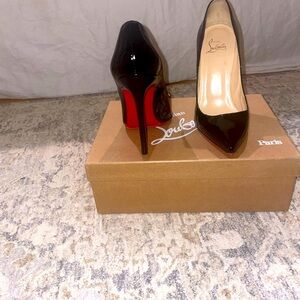 Christian Louboutin Black and Red Heels Pigalle 120 Patent Calf